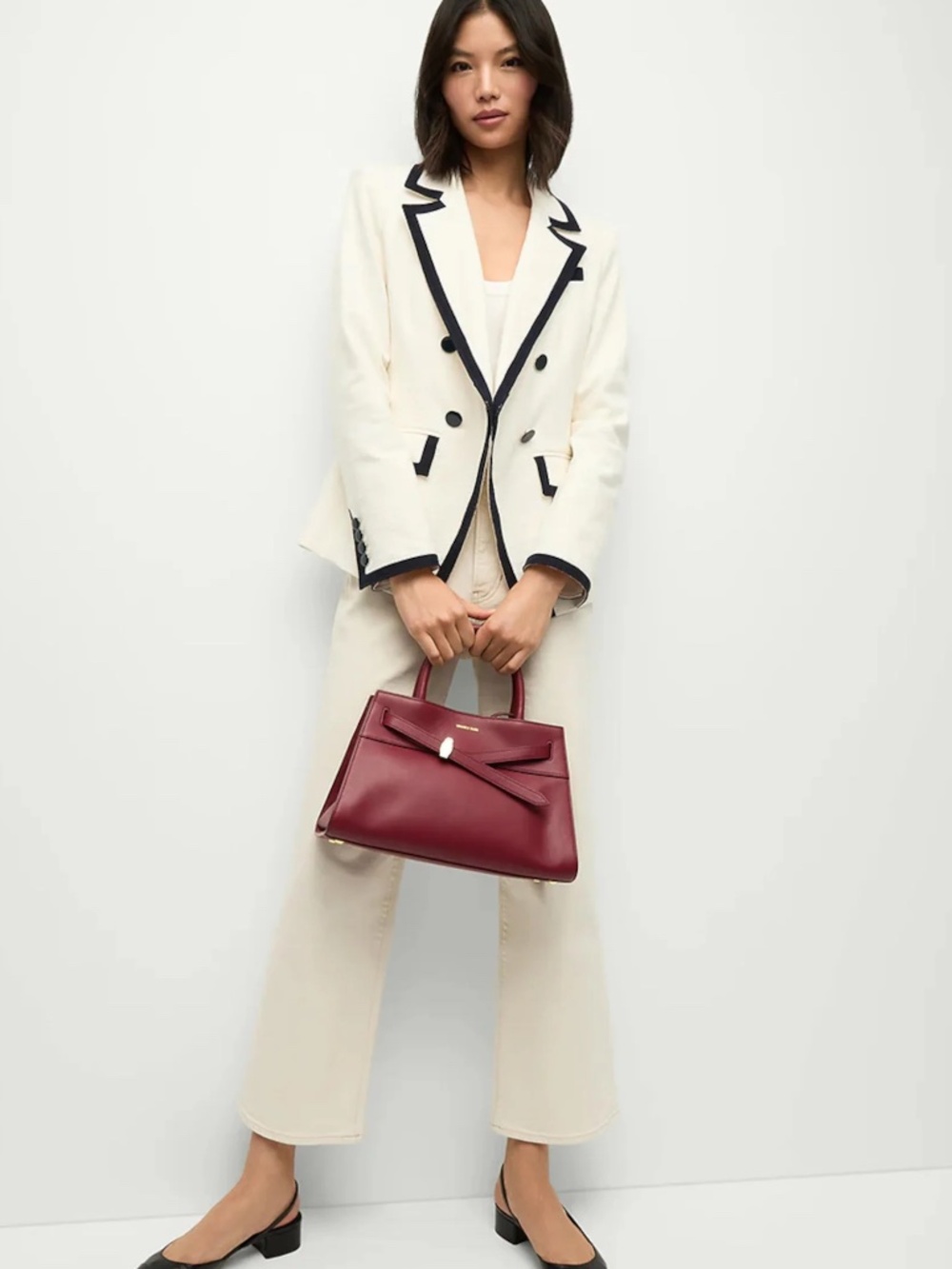 Veronica Beard Cream /Navy Trim Edison Dickey Blazer NWT SZ 4 $698